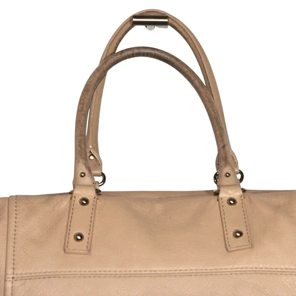 Kate Spade NY Beige Pebbled Leather Tote Satchel